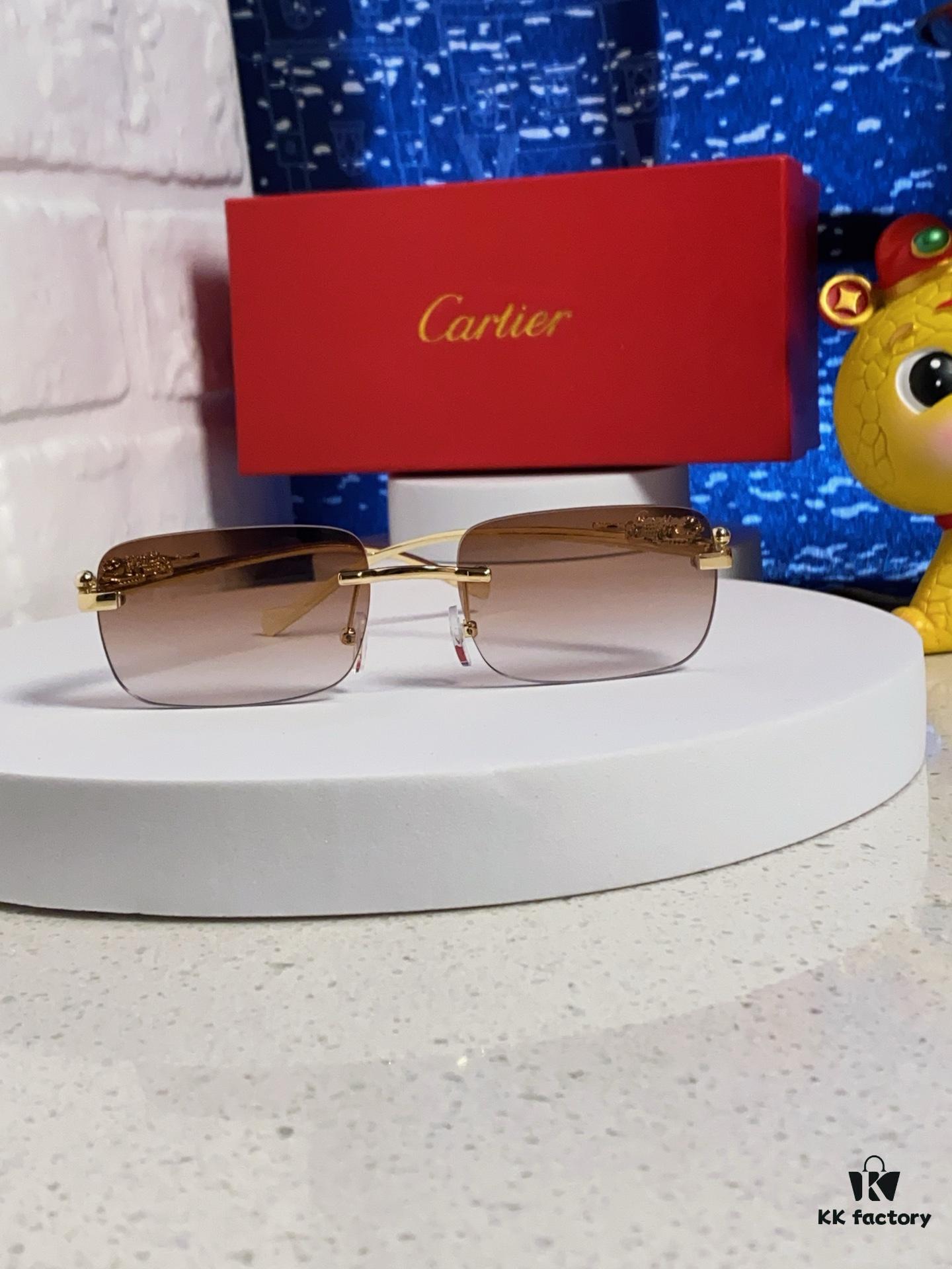 6931fb6a3a89a121ed54c18d Cartier 2025 New Arrival Official Website One-to-One Minimalist Luxury Sunglasses with Iconic Panther Logo on Temple