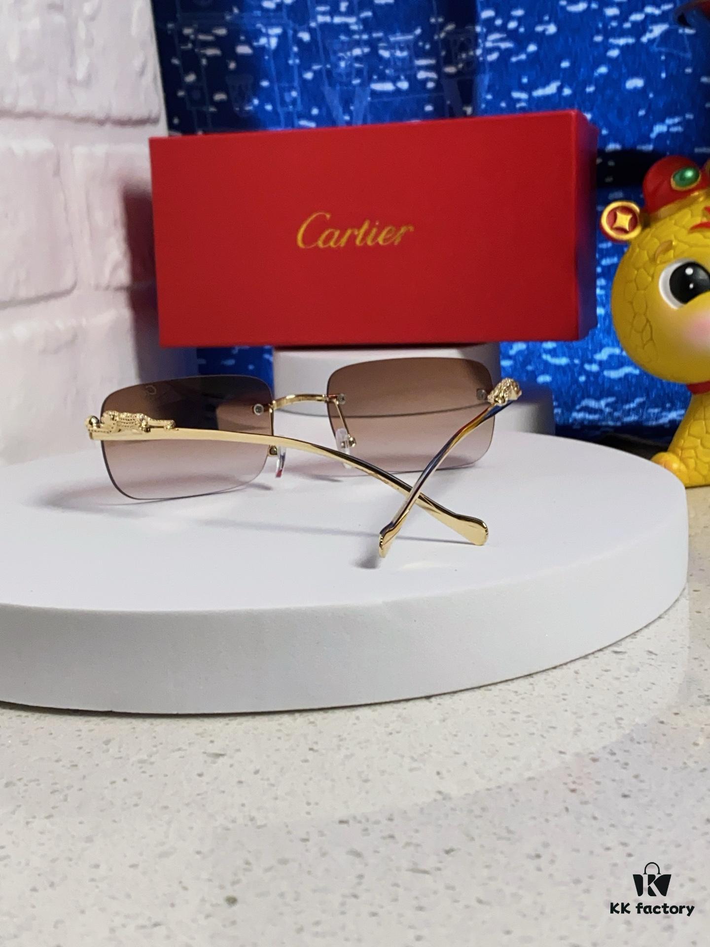 6931fb6a3a89a121ed54c18e Cartier 2025 New Arrival Official Website One-to-One Minimalist Luxury Sunglasses with Iconic Panther Logo on Temple