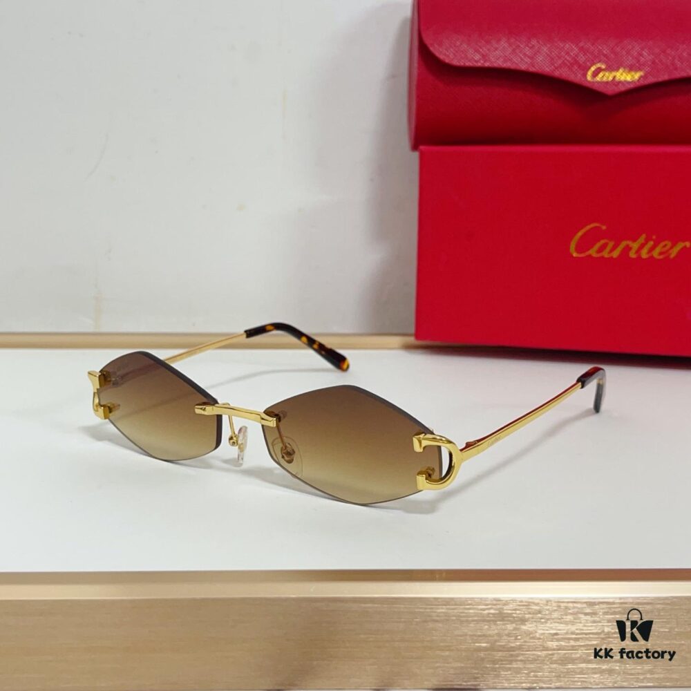 6931fb6d3a89a121ed54c1aa 135 Cartier* European and American Small Narrow Frame Sunglasses