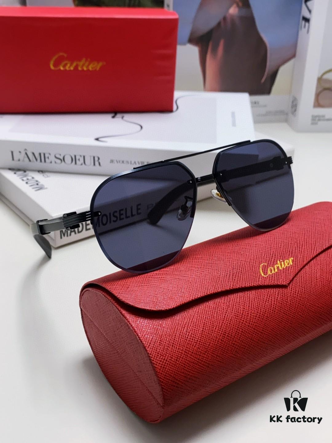 6931fb6e3a89a121ed54c1c3 Cartier 2024 Retro Double-Bridge Prescription Sunglasses with UV Protection, Oversized Frame for Men, Suitable for Driving