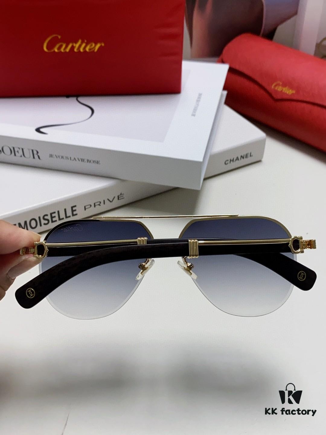 Cartier 2024 Retro Double Bridge Prescription Sunglasses with UV Protection, Oversized Frame for Men, Driving Sunglasses