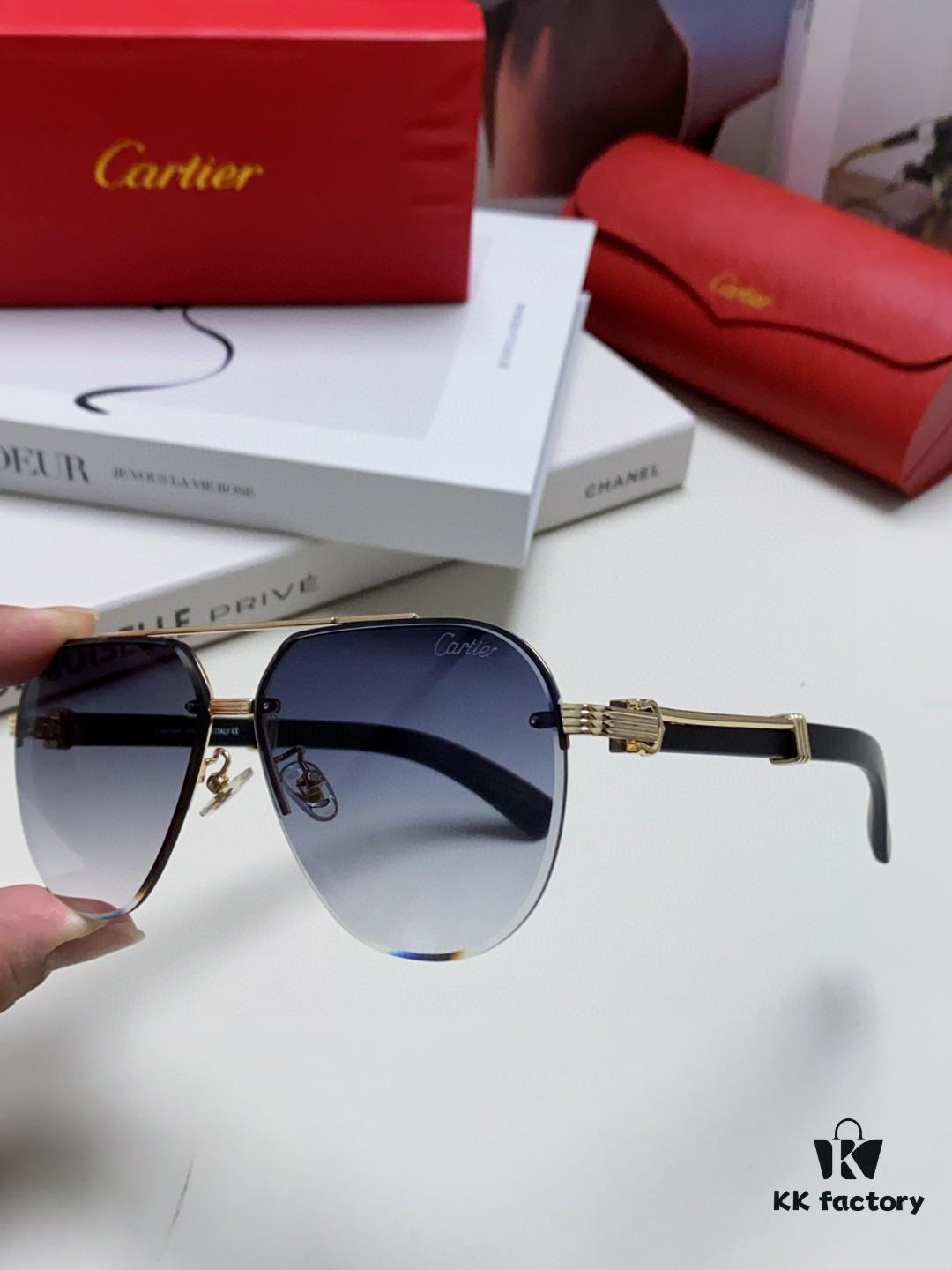 Cartier 2024 Retro Double Bridge Prescription Sunglasses with UV Protection, Oversized Frame for Men, Driving Sunglasses
