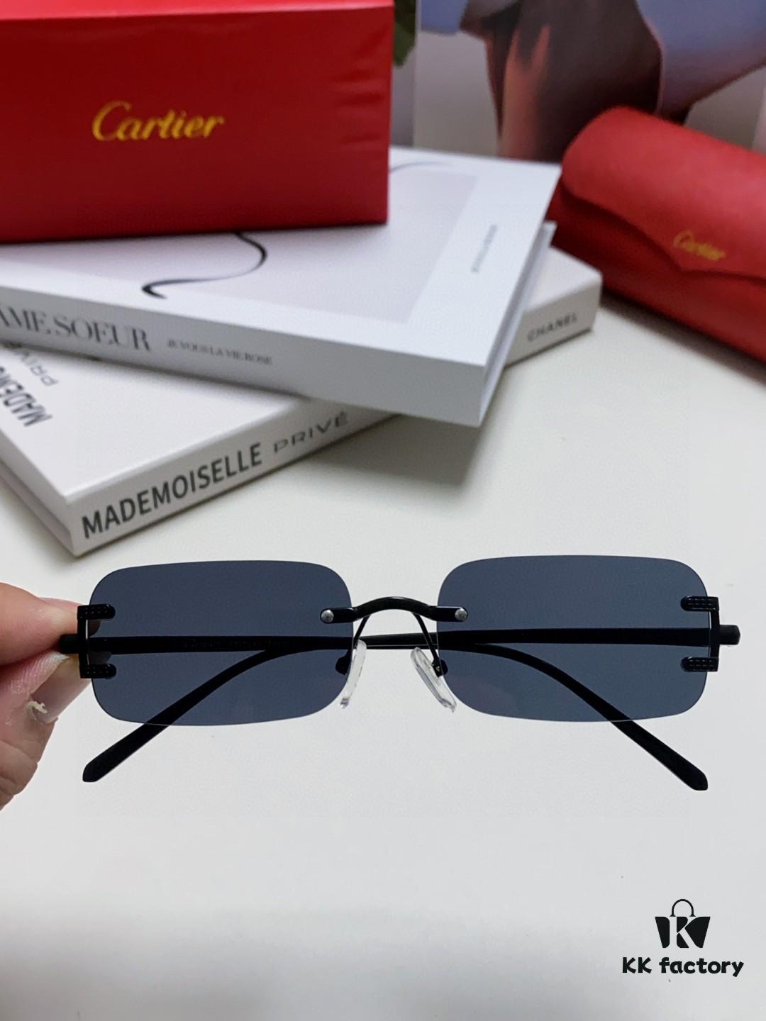 6931fb713a89a121ed54c1e2 Cartier 2024 New Square Frameless Cut-Out Sunglasses for Women, Slimming and Stylish, Trendy INS-Fashion Streetwear Shades, Unique Small Eyewear