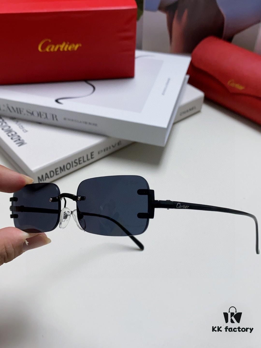 6931fb713a89a121ed54c1e4 Cartier 2024 New Square Frameless Cut-Out Sunglasses for Women, Slimming and Stylish, Trendy INS-Fashion Streetwear Shades, Unique Small Eyewear