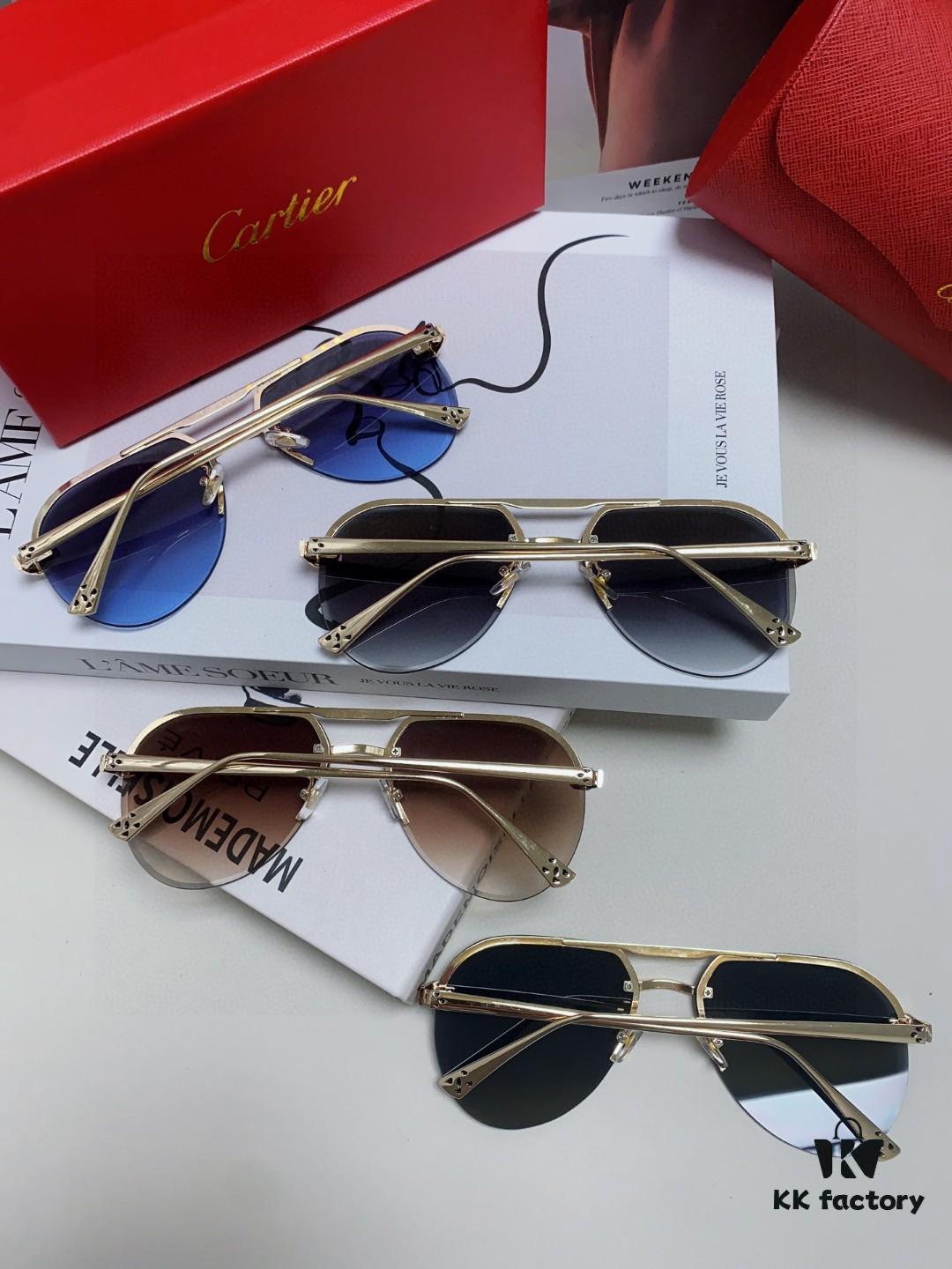 6931fb743a89a121ed54c20e Cartier Unisex Round Frame Sunglasses, Lightweight Metal Aviator Sun Glasses for Men and Women, Luxury Fashion Driving Eyewear