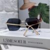 Cartier 2024 New Frameless Sunglasses for Women, Classic Leopard Print Temples, Diamond-Cut Edges, Gradient Lenses, Oversized Luxury Sunglasses