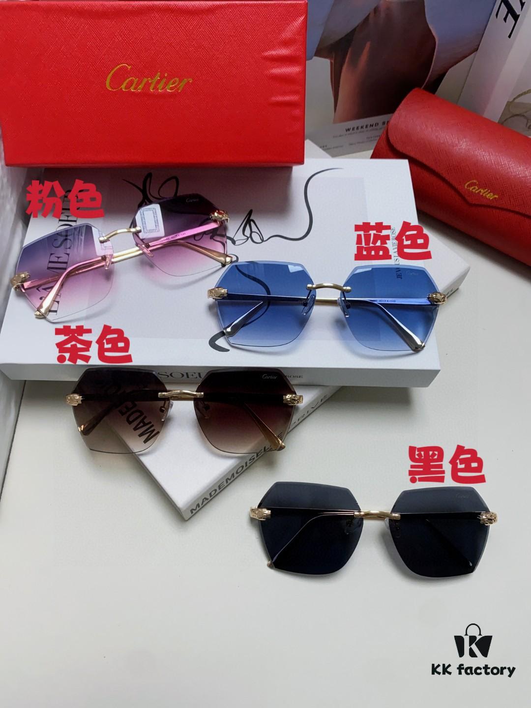 6931fb773a89a121ed54c238 Cartier 2024 New Unframed Sunglasses for Women, Classic Leopard-pattern Temples, Diamond-cut Edges, Gradient Lenses, Oversized Luxury Sunglasses