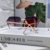 Cartier 2024 New Model Frameless Sunglasses for Women, Classic Leopard Print Temples, Diamond-Cut Edges, Gradient Lenses, Oversized Luxury Sunglasses