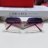 Cartier 2024 New Model Frameless Sunglasses for Women, Classic Leopard Print Temples, Diamond-Cut Edges, Gradient Lenses, Oversized Luxury Sunglasses