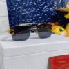 6931fb783a89a121ed54c244 Cartier 2025 New Arrival Wooden Texture Panther Decorated Frameless Bar Square Sunglasses, Gradient Color Tinted Lens, Fashion Retro Street Style Sun Glasses
