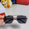 6931fb783a89a121ed54c246 Cartier 2025 New Arrival Wooden Texture Panther Decorated Frameless Bar Square Sunglasses, Gradient Color Tinted Lens, Fashion Retro Street Style Sun Glasses