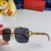 6931fb783a89a121ed54c248 Cartier 2025 New Arrival Wooden Texture Panther Decorated Frameless Bar Square Sunglasses, Gradient Color Tinted Lens, Fashion Retro Street Style Sun Glasses