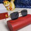 6931fb783a89a121ed54c24b Cartier 2025 New Arrival Wooden Texture Panther Decorated Frameless Bar Square Sunglasses, Gradient Color Tinted Lens, Fashion Retro Street Style Sun Glasses