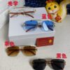 6931fb783a89a121ed54c24d Cartier 2025 New Arrival Wooden Texture Panther Decorated Frameless Bar Square Sunglasses, Fashionable Retro Gradient Color Tinted Glasses for Street Photography