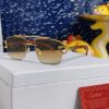 6931fb793a89a121ed54c24e Cartier 2025 New Wooden Texture Panther Decorated Frameless Bar Square Sunglasses, Fashionable Retro Gradient Color Sunglasses for Street Snap