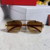 6931fb793a89a121ed54c255 Cartier 2025 New Wooden Texture Panther Decorated Frameless Bar Square Sunglasses, Fashionable Retro Gradient Color Sunglasses for Street Snap
