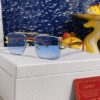 6931fb793a89a121ed54c258 Cartier 2025 New Arrival Wooden Texture Panther Decorated Frameless Bar Square Sunglasses, Fashionable Retro Gradient Color Tinted Glasses for Street Photography