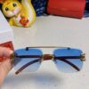 6931fb7a3a89a121ed54c25b Cartier 2025 New Arrival Wooden Texture Panther Decorated Frameless Bar Square Sunglasses, Fashionable Retro Gradient Color Tinted Glasses for Street Photography