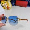 6931fb7a3a89a121ed54c25d Cartier 2025 New Arrival Wooden Texture Panther Decorated Frameless Bar Square Sunglasses, Fashionable Retro Gradient Color Tinted Glasses for Street Photography