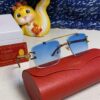 6931fb7a3a89a121ed54c260 Cartier 2025 New Arrival Wooden Texture Panther Decorated Frameless Bar Square Sunglasses, Fashionable Retro Gradient Color Tinted Glasses for Street Photography