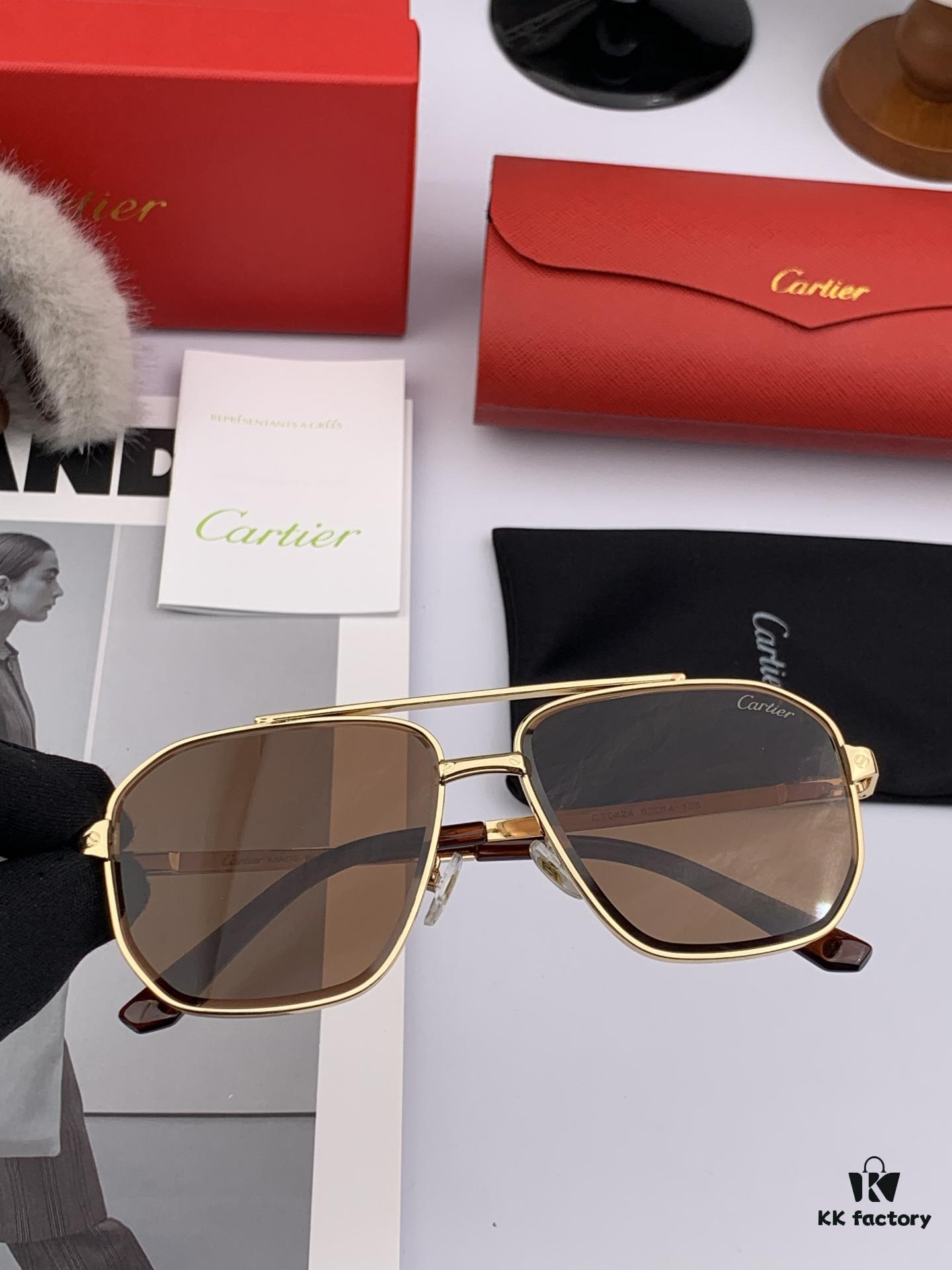 Cartier Unisex Sunglasses, Fashionable and Elegant, High-End Quality, Handcrafted Classic Design with Premium Weight and Texture, Electroplated and Polished Finish