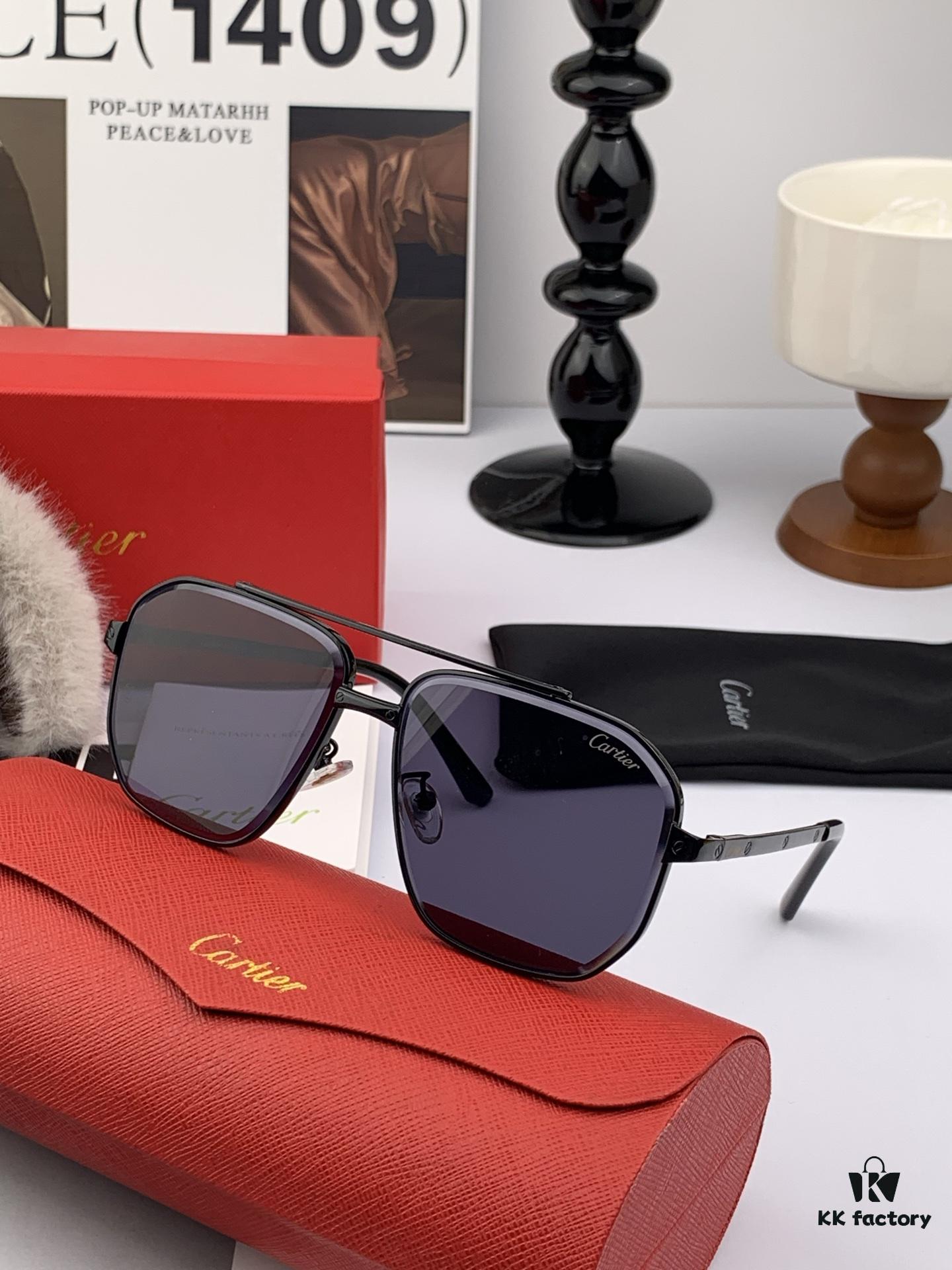 Cartier Unisex Sunglasses, Fashionable and Elegant, High-End Quality, Handcrafted Classic Design with Premium Weight and Texture, Electroplated and Polished Finish