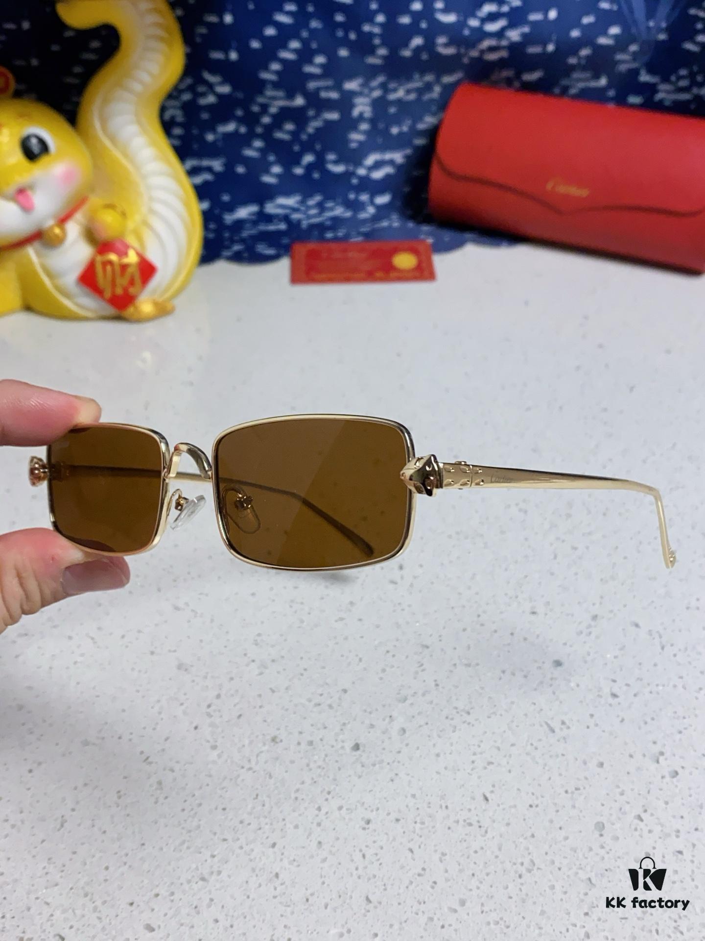 6931fb913a89a121ed54c389 Cartier 2025 Newest Metal Square Sunglasses for Men, European and American Retro Trend Small Frame Leopard Design Unisex Sunglasses, Fashionable Online Celebrity Style Eyewear CT0473S