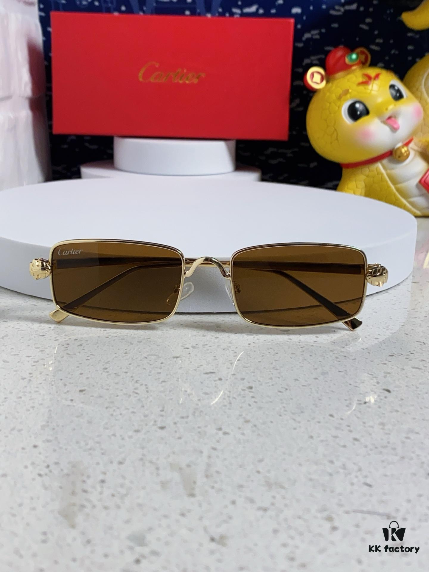 6931fb913a89a121ed54c38b Cartier 2025 Newest Metal Square Sunglasses for Men, European and American Retro Trend Small Frame Leopard Design Unisex Sunglasses, Fashionable Online Celebrity Style Eyewear CT0473S