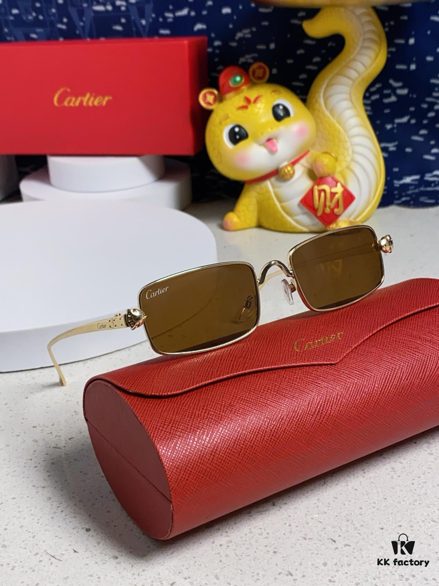 6931fb913a89a121ed54c38c Cartier 2025 Newest Metal Square Sunglasses for Men, European and American Retro Trend Small Frame Leopard Design Unisex Sunglasses, Fashionable Online Celebrity Style Eyewear CT0473S