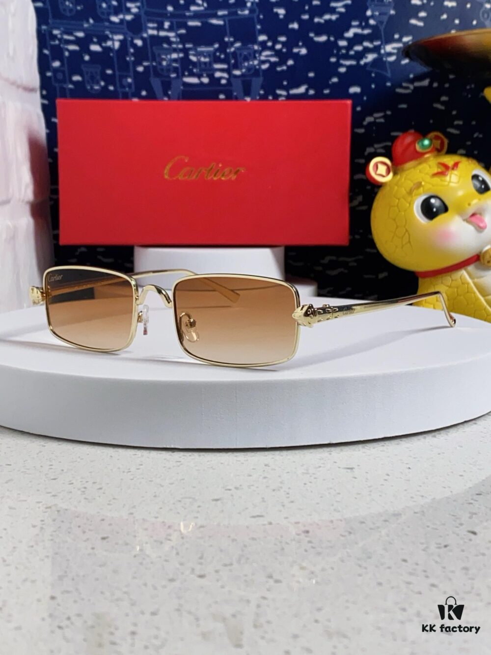 Cartier 2025 Latest Metal Square Sunglasses for Men, European and American Retro Trend Small Frame Leopard Design Unisex Fashion Sunglasses CT0473S