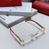6931fb973a89a121ed54c3d5 Cartier 2025 New Fashion Rimless Sunglasses with Unique Leopard Print and Woodgrain Temples, Square Frame Unisex Eyewear