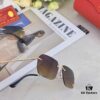 Cartier European and American Style Square Frameless Cut-edge Sunglasses for Women, Fashionable and Elegant Street Snap Slimming Minimalist Sunglasses