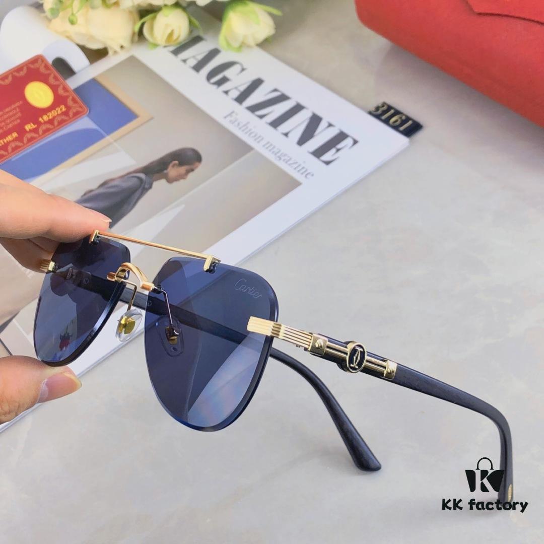 Cartier Frog-Shaped Sunglasses Fashion Ins Frameless Sun Glasses UV Protection Shade Glasses for Beach Photo