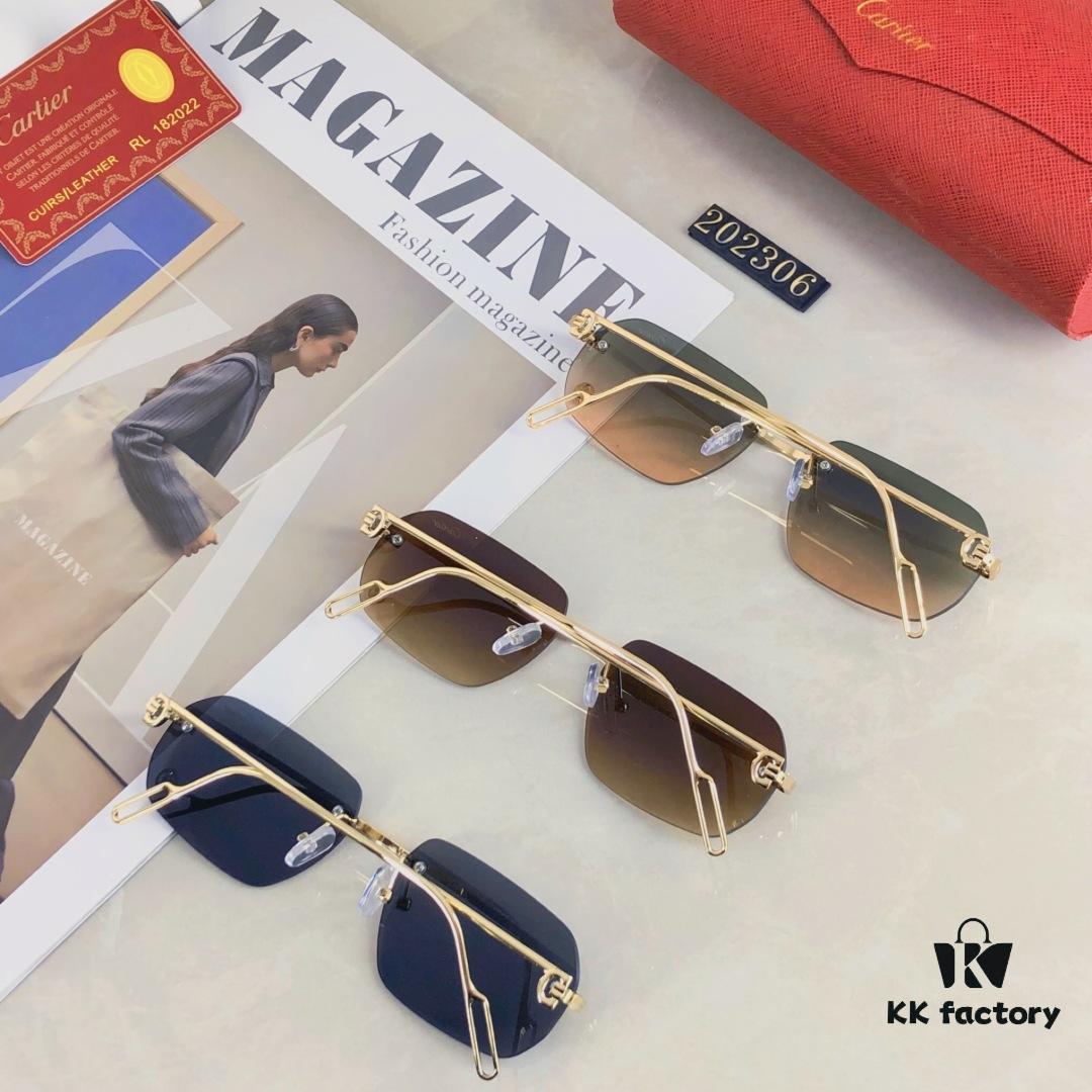 6931fba63a89a121ed54c4a9 Cartier New Metal Frameless Polygonal Sunglasses for Men and Women, Popular on Instagram in Europe and America