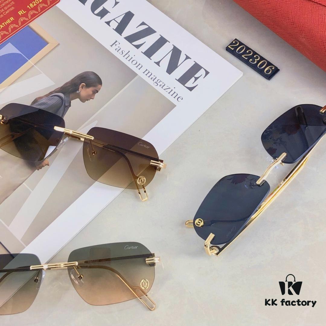 6931fba73a89a121ed54c4b0 Cartier New Metal Frameless Polygonal Sunglasses for Men and Women, Popular on Instagram in Europe and America