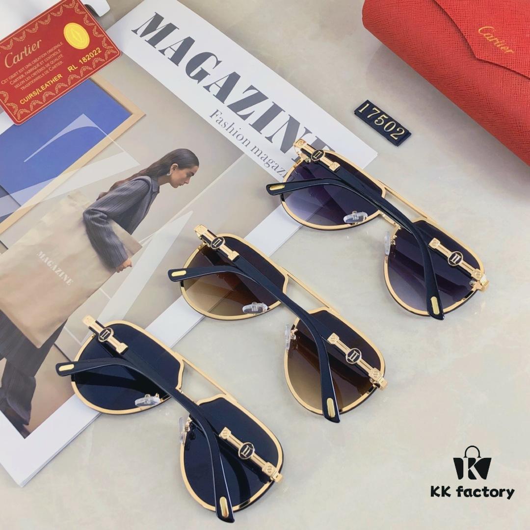 6931fba83a89a121ed54c4c4 Cartier New Retro Fashion Metal Sunglasses Half-Rim Double Bridge Unisex Aviator Shades