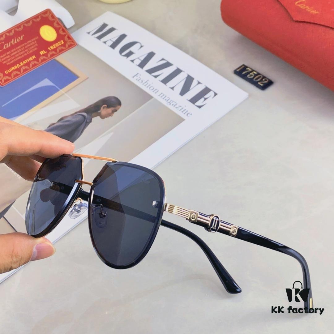 6931fba83a89a121ed54c4c7 Cartier New Retro Fashion Metal Sunglasses Half-Rim Double Bridge Unisex Aviator Shades