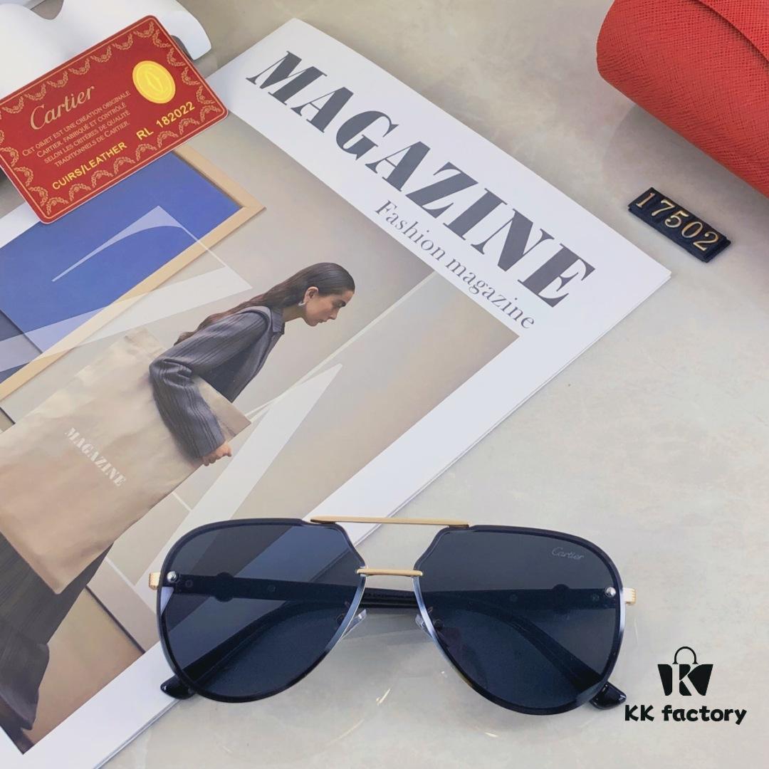 6931fba83a89a121ed54c4c8 Cartier New Retro Fashion Metal Sunglasses Half-Rim Double Bridge Unisex Aviator Shades