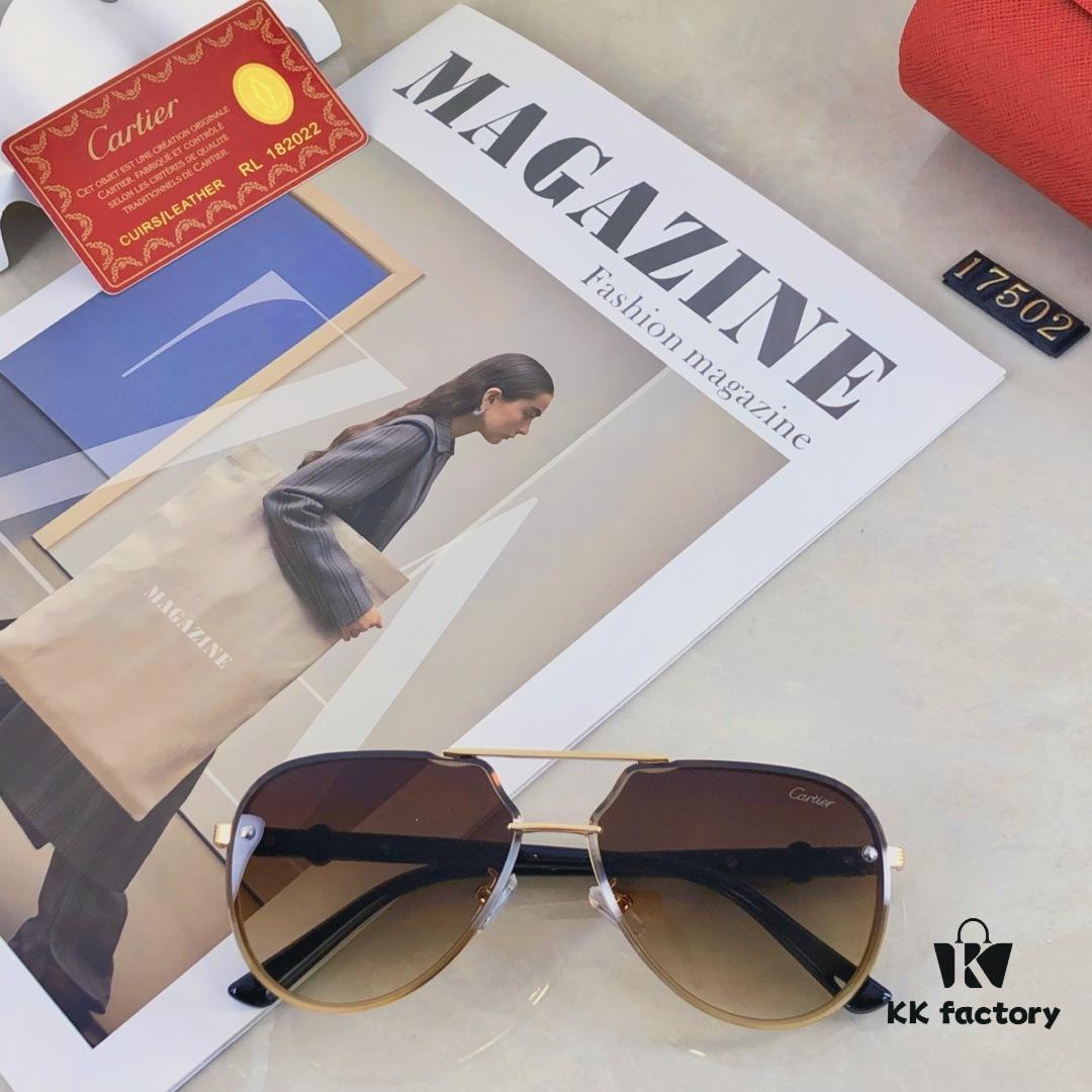 6931fba83a89a121ed54c4c9 Cartier New Retro Fashion Metal Sunglasses Half-Rim Double Bridge Unisex Aviator Shades
