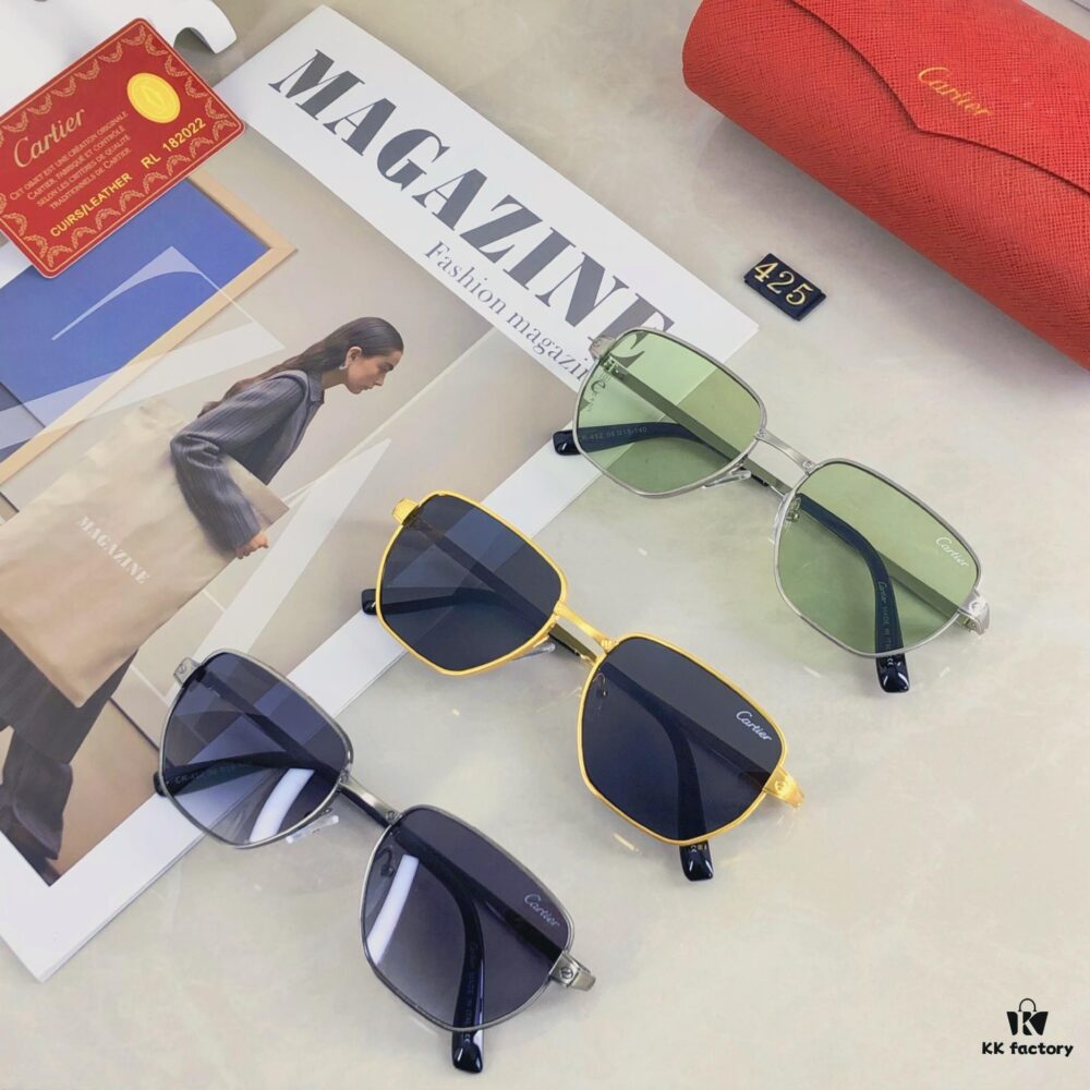 6931fba93a89a121ed54c4cc Cartier Celebrity Favorite Green Lens Sunglasses for Men, Fashion Avocado Green Sun Glasses