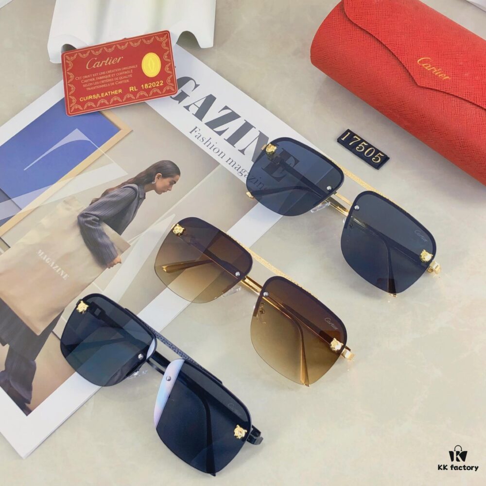 6931fba93a89a121ed54c4d5 Cartier Vintage Men's Metal Double-Bridge Sunglasses, Bold Business-Style Driver UV400 UV-Protection Sun Glasses