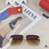 Cartier Vintage Men's Metal Double-Bridge Sunglasses, Bold Business-Style Driver UV400 UV-Protection Sun Glasses