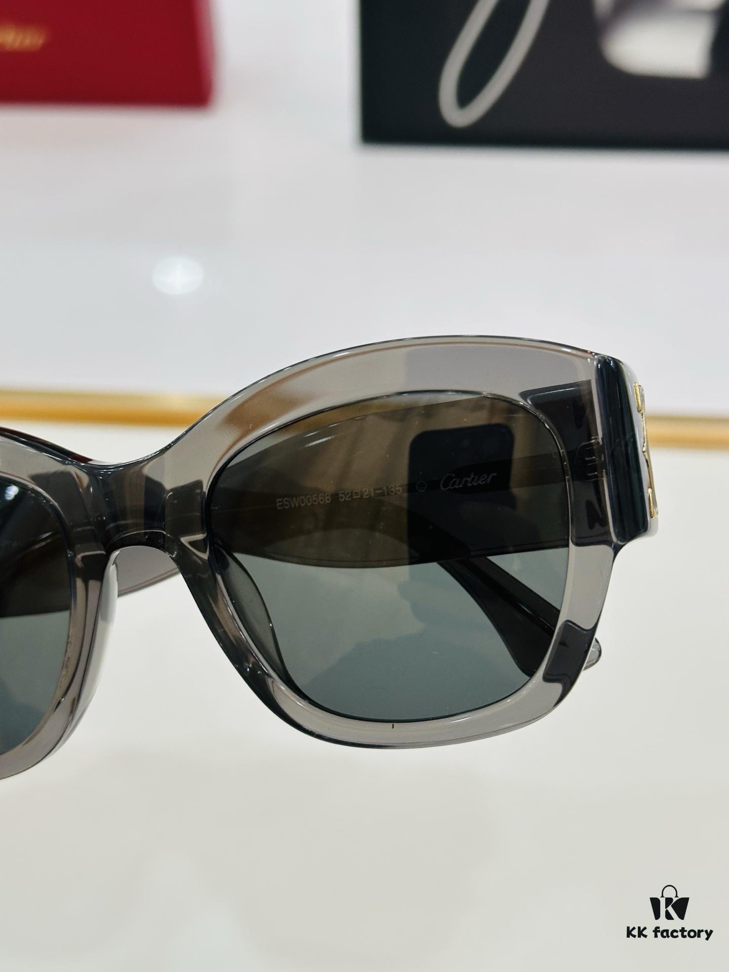 6931fbac3a89a121ed54c4f7 Cartier - ESW00568 Size: 52□21-135 Unisex Stylish Oversized Sunglasses, Universal Frame Fit, Minimalist and Elegant Design, Fashionable and Casual