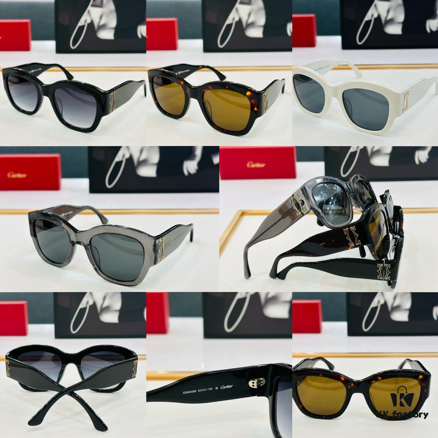6931fbac3a89a121ed54c4f8 Cartier - ESW00568 Size: 52□21-135 Unisex Stylish Oversized Sunglasses, Universal Frame Fit, Minimalist and Elegant Design, Fashionable and Casual