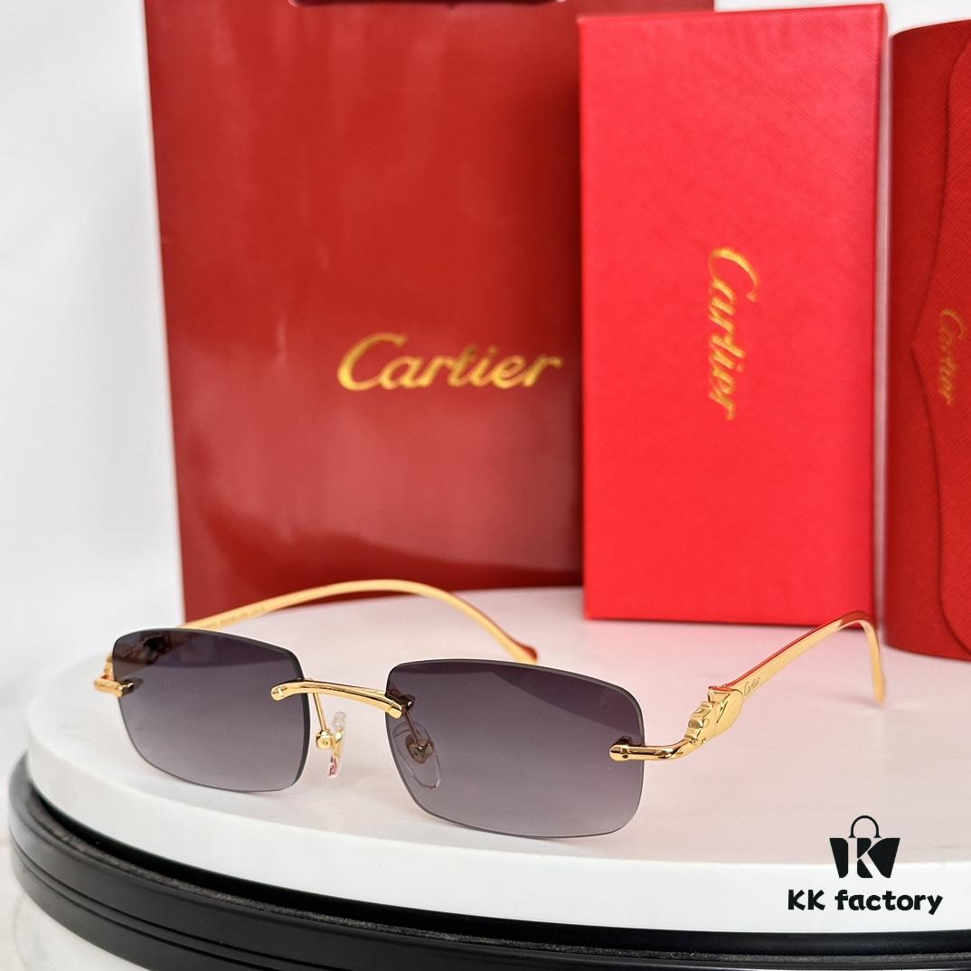 CARTIER Metal Frame Sunglasses Model CT00061 Size 55-18-145