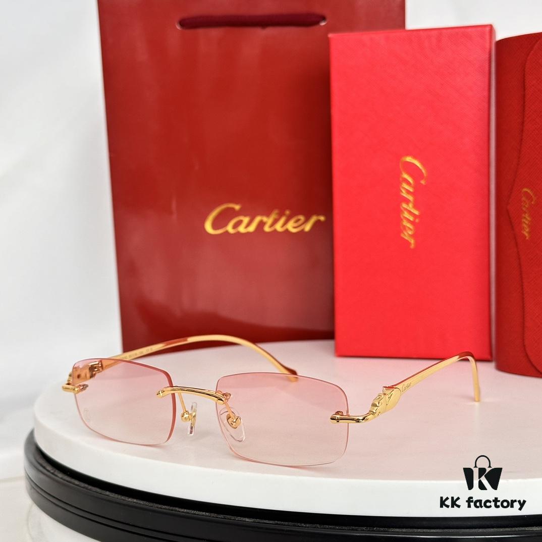 CARTIER Metal Frame Sunglasses Model CT00061 Size 55-18-145