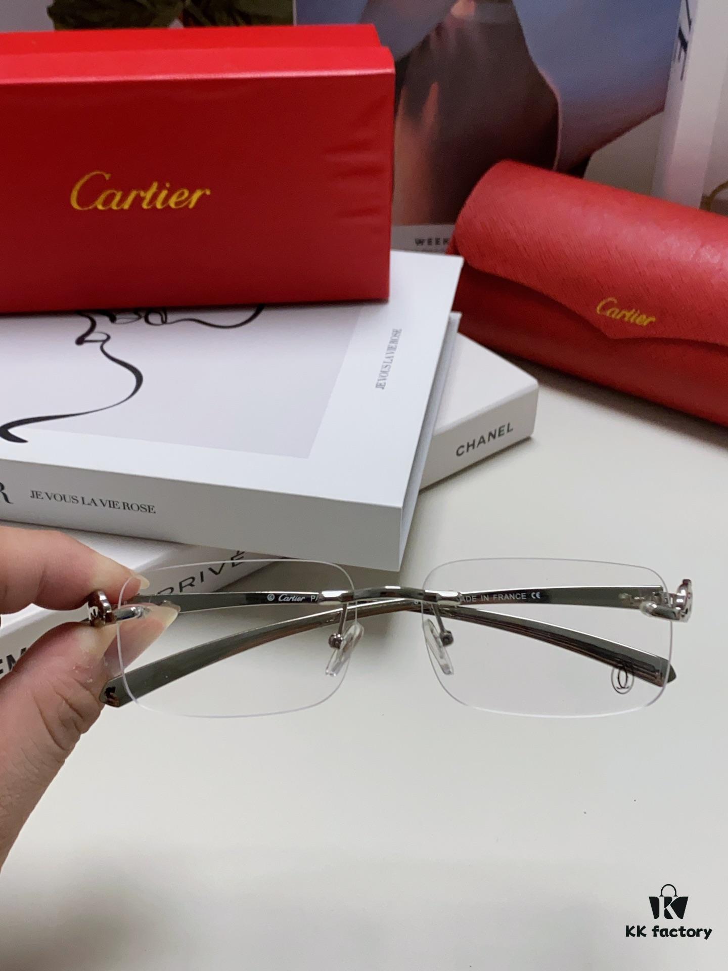 6931fbc53a89a121ed54c5c9 Cartier 2024 New Frameless Panther Eyeglasses for Men, Lightweight Prescription Frames for Large Faces, Suitable for Optical Lenses, Sunglasses or Reading Glasses