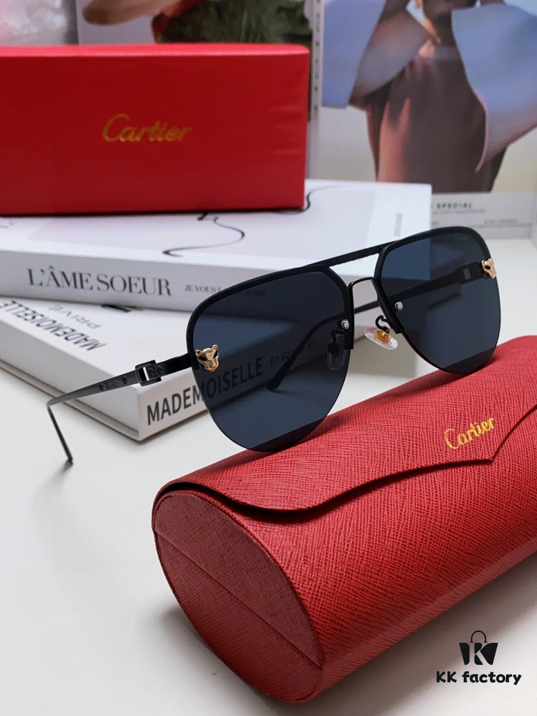 6931fbc73a89a121ed54c5ea Cartier 2024 New Round Frame Unisex Luxury European and American Style Aviator Engraved Sunglasses