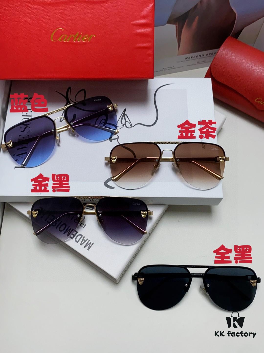 6931fbc83a89a121ed54c5ec Cartier 2024 New Round Frame Unisex Luxury European and American Style Aviator Engraved Sunglasses
