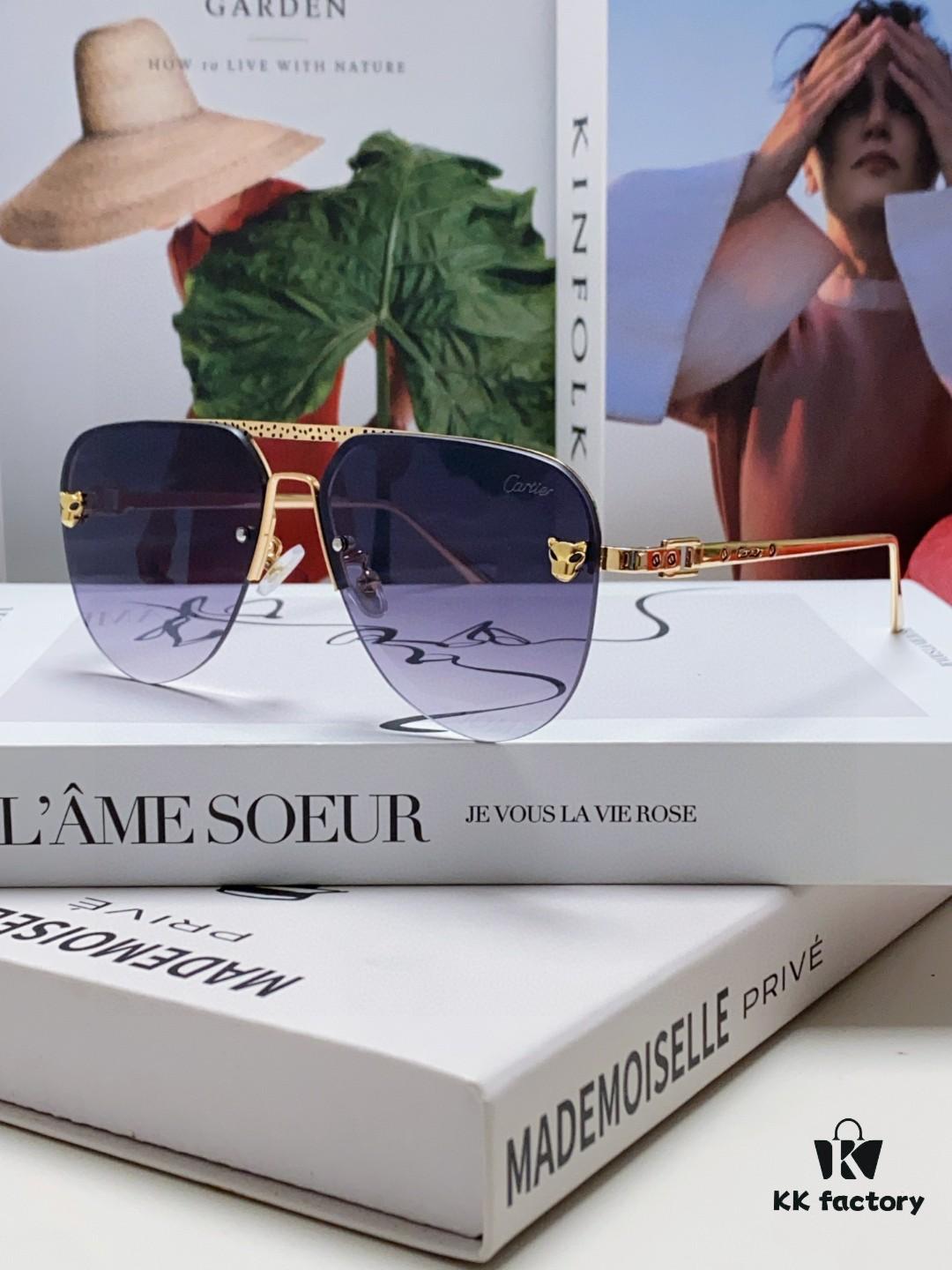 6931fbc83a89a121ed54c5ed Cartier 2024 New Round Frame Unisex European Luxury Aviator Engraved Sunglasses